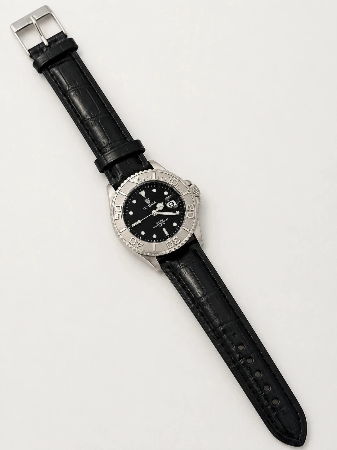 Relógio DOGMA Diver 28 mm NOS | Aço Inoxidável | Pulseira de Couro Autêntica | Unisexo – photo 3